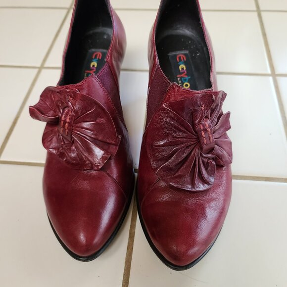 Everybody by BZ Moda Italian ankle shootie burgundy bow Novarra  39 (US size 9) - Picture 3 of 10